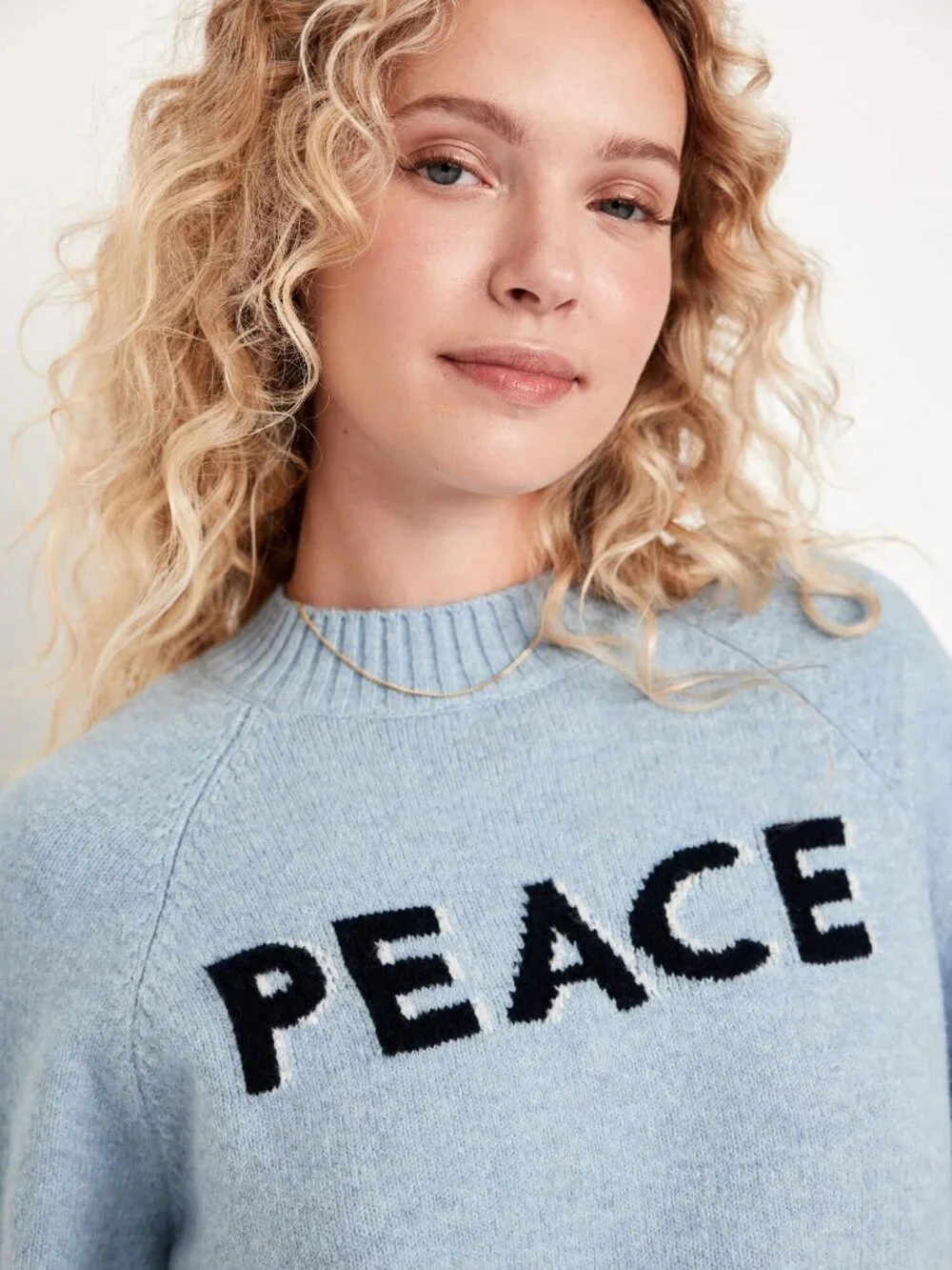 Old Navy SoSoft Loose Crew-Neck Graphic Sweater Bluepeace XS #A3249